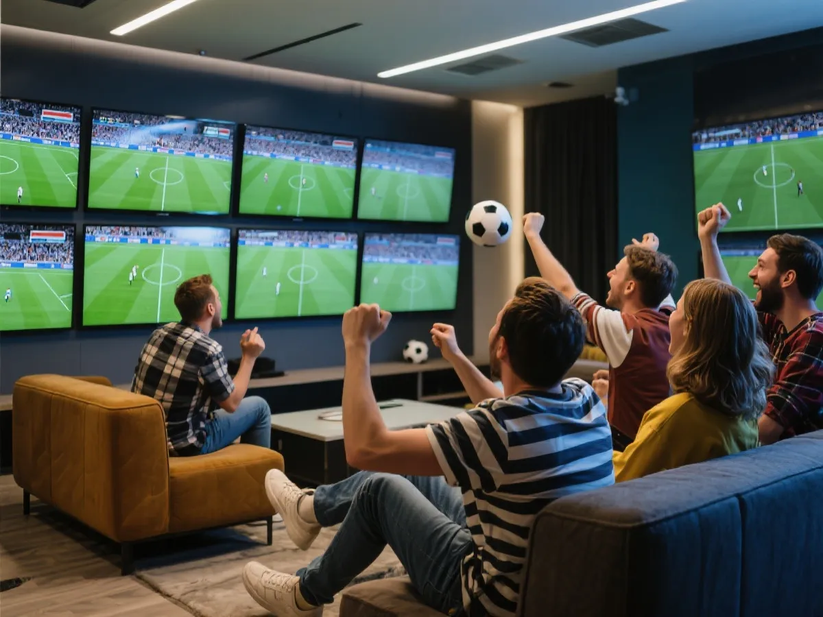 足球直播觀賽情境示意